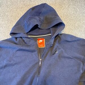 NIKE  Tech Fleece Mesh Cocoon Full Zip Hoodie Women's M Jacket Navy Blue 725844